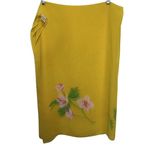 Spiegel Yellow Scarf Wrap Shawl Floral Theme 53” X 40” - Picture 2 of 4